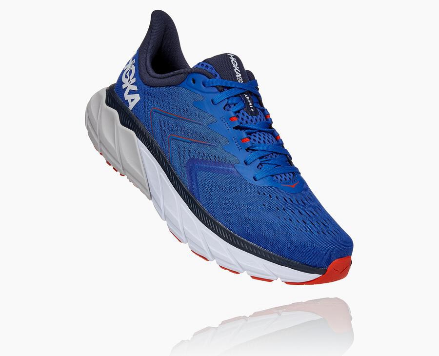 Hoka One One Mens Running Shoes - Arahi 5 - Blue - MQRB50792